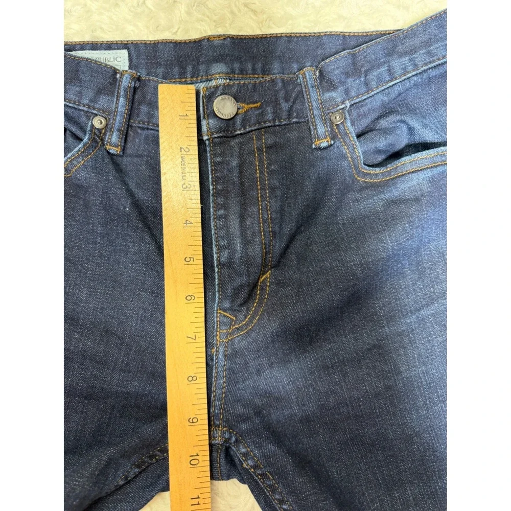 Banana Republic Mens Straight‎ Fit Dark Wash Indigo Stretch Jeans 30x32